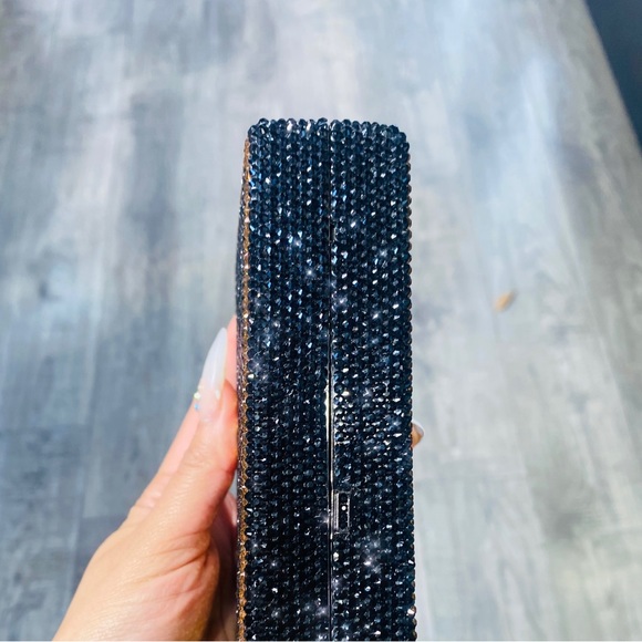 ‘Rich & Delicious’ Black and Gold Rhinestone Clutch